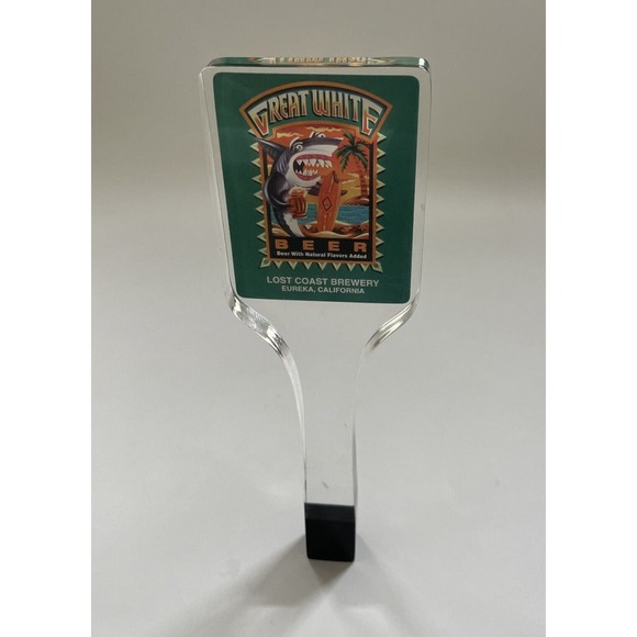 Lost Coast Brewery Great White ACRYLIC Beer Tap‎ 10" SHARK Eureka, CA - Picture 3 of 12